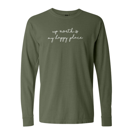 Happy Place Long Sleeve Unisex Tee. Hemp.