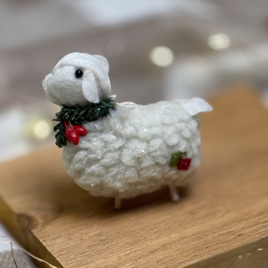 Felted Sheep Ornament.