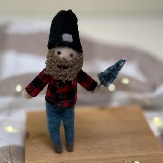 Felted Lumberjack Ornament.