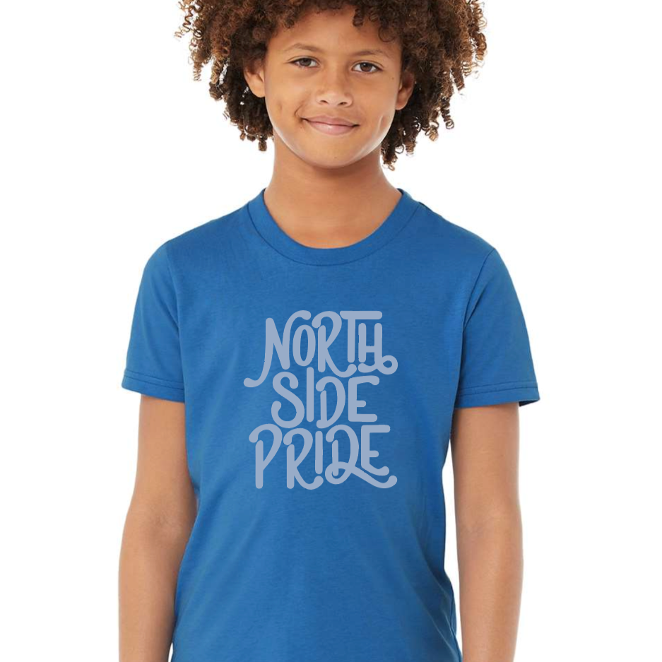 North Side Pride Kid's Unisex Tee. Columbia Blue.