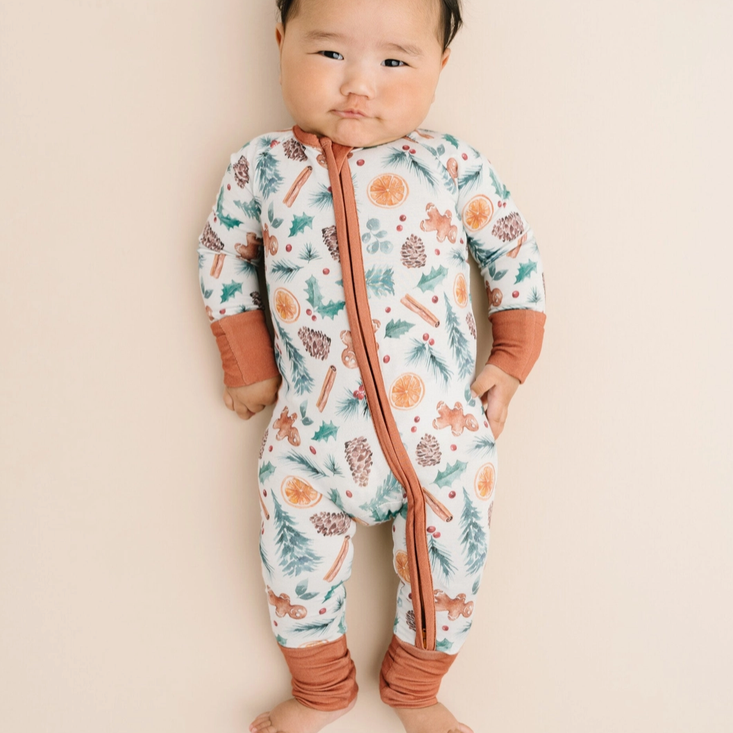 Christmas Vibes Bamboo Baby Sleeper Pajamas.