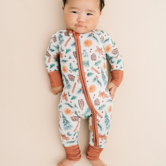 Christmas Vibes Bamboo Baby Sleeper Pajamas.