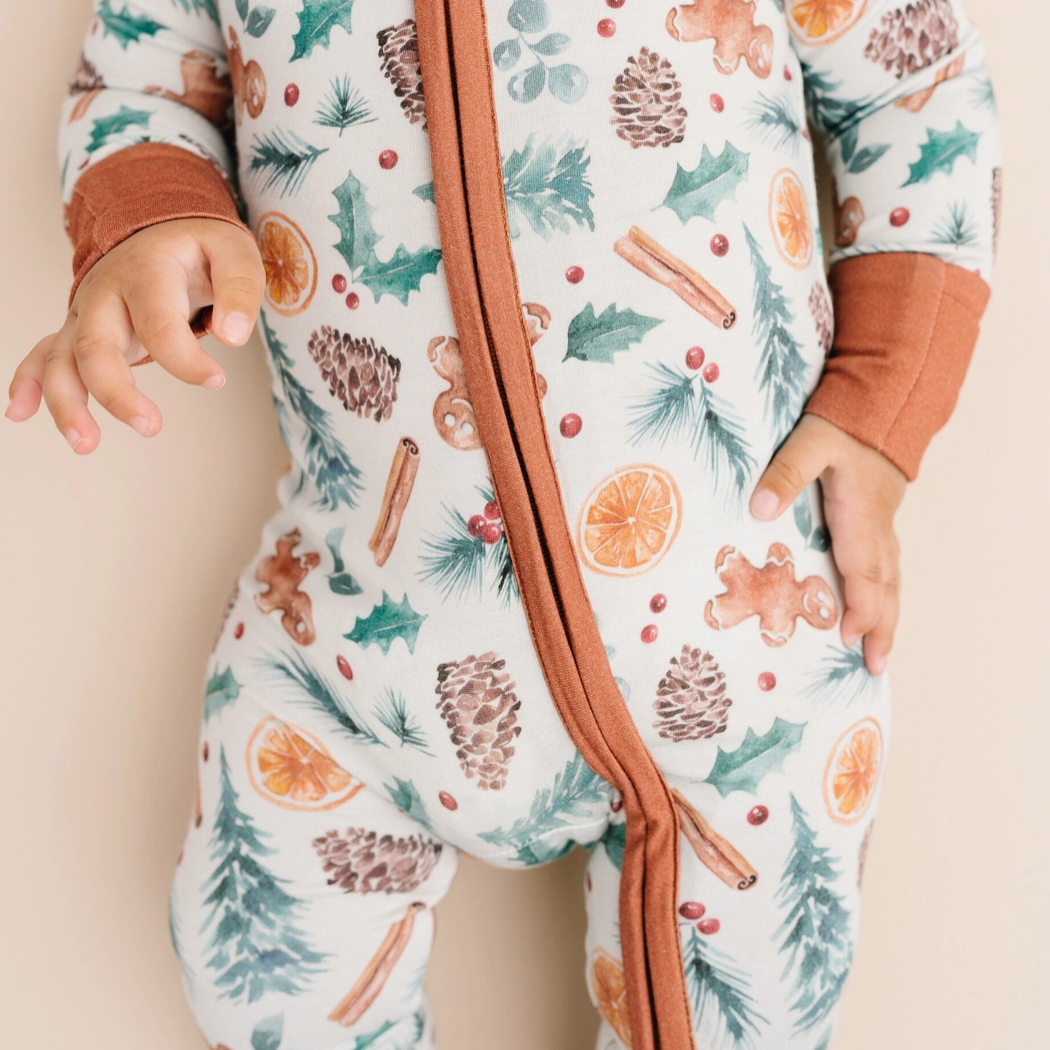 Christmas Vibes Bamboo Baby Sleeper Pajamas.