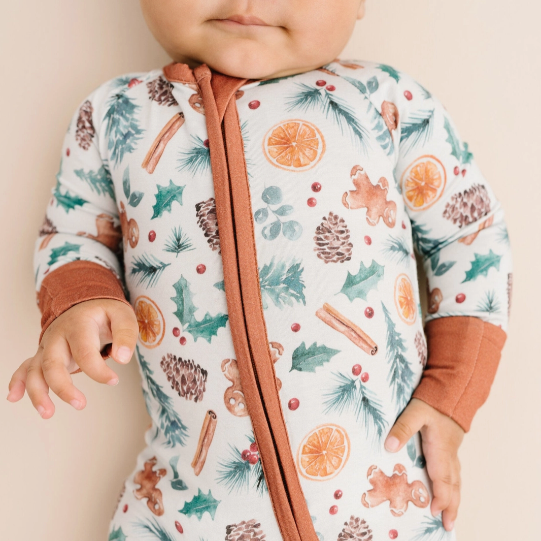 Christmas Vibes Bamboo Baby Sleeper Pajamas.