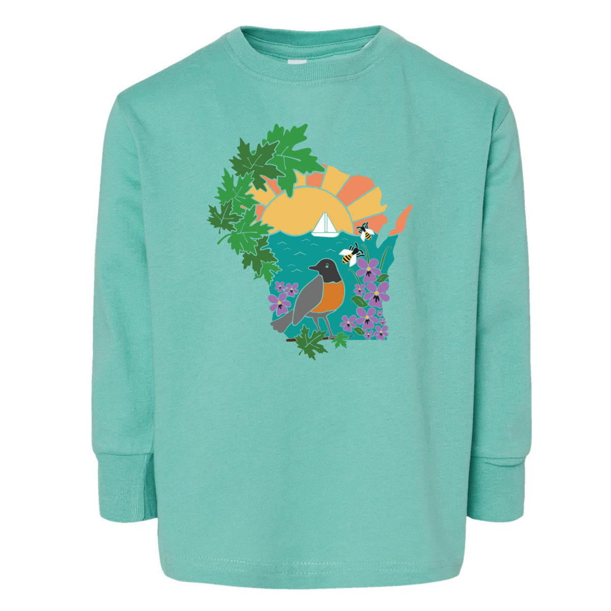 Wisconsin Nature Toddler Long Sleeve Tee.