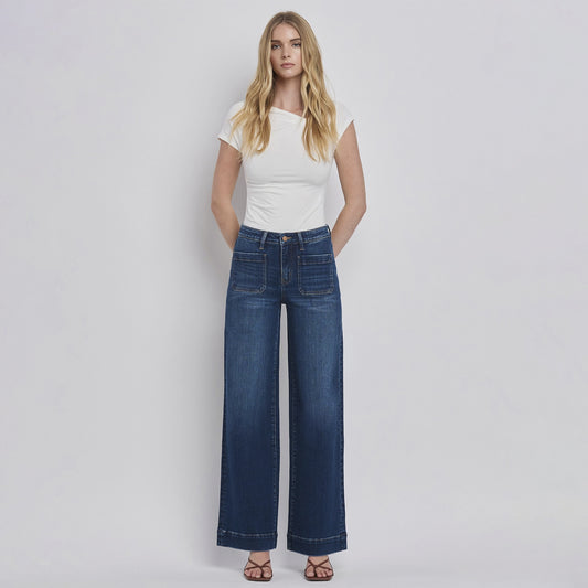 High Rise Wide Leg Trouser Jeans.